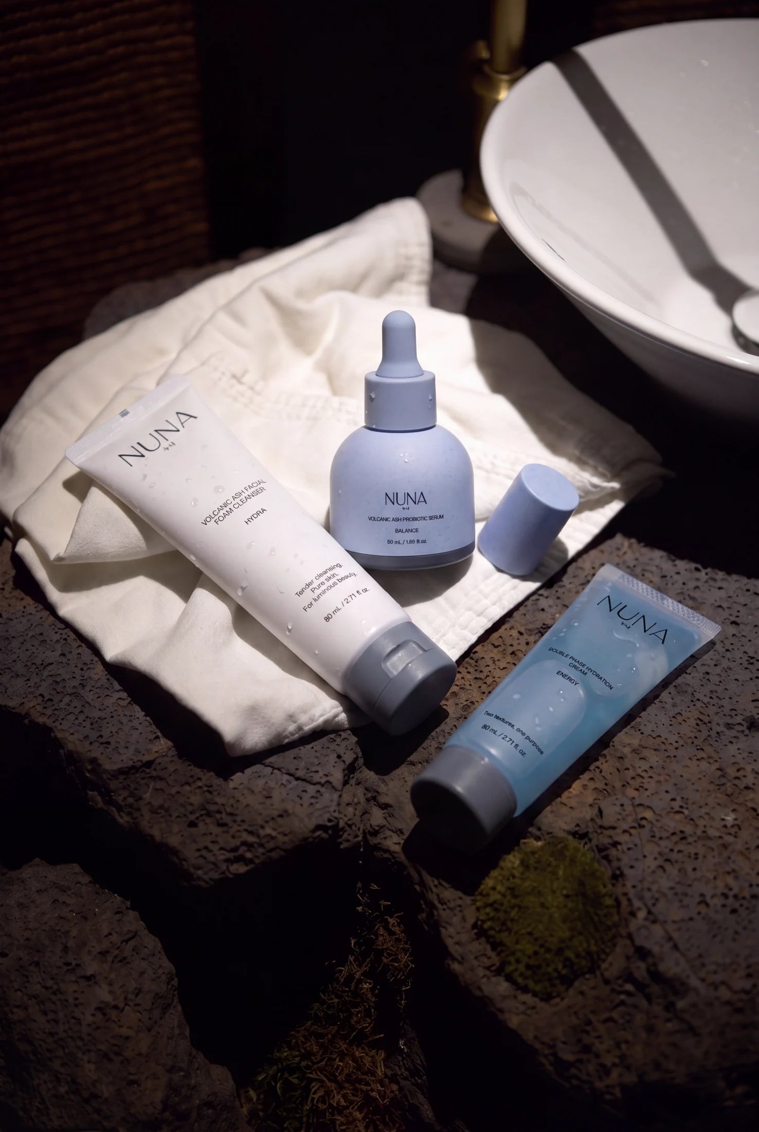 The NUNA volcanic ash skincare ritual